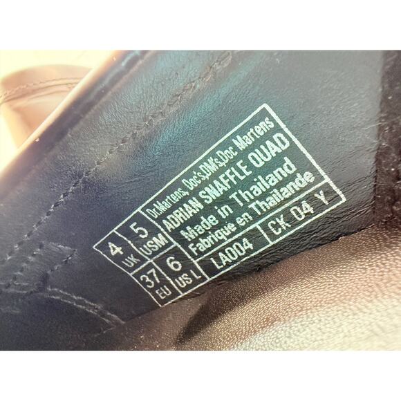 Dr. Martens Adrian Snaffle Quad Womens Size 6 Platform Loafers Black Cow Print - Picture 6 of 8